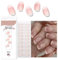Virellay 20 Stück French Nude Rosa UV Gel Nagelfolie - Full Cover Gel Nail Stickers Pink - Hochwertig Long Lasting Gellack Wraps für Nagel -Nagelfolie Selbstklebend für Frauen Mädchen Nagelkunst