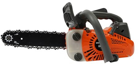 25.4cc Benzin-Kettensäge mit 12“ Schienenkette, 2-Takt-Motor-Kettensäge zum Schneiden von Baumholz, 9000RPM 1.22HP Profi-Kettensäge