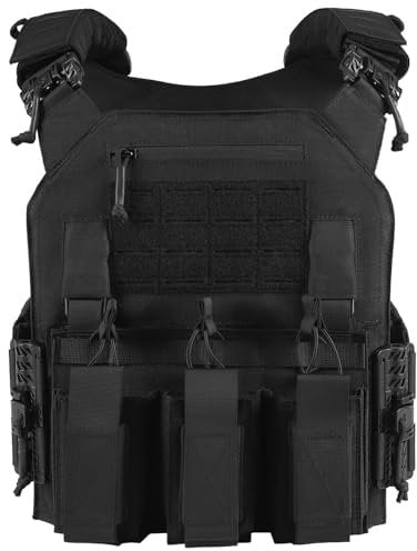 VOTAGOO Tactical Vest, Quick Release Lightweight Airsoft Vest, Adjustable Weighted Vest for Outdoor Hunting Training