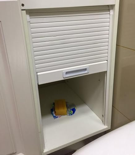 MLYAYE Rollladentür-Set mit 0,5 cm Lamellen, ABS, kleine Rollladenschrank-Falttüren für Küche/Gerätegarage/Wohnmobil, 40 50 60 70 80 cm breite Lagerbehälter-Ersatzpaneele(28x23inch/71.1x58.4cm)