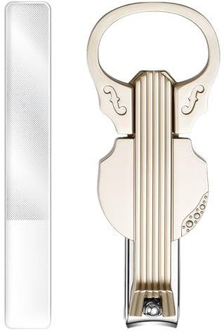 Hand Nail Clippers | Nail Clippers for Elderly with Glass | Bottle Opener and Foot Cutter Violin Shape for Manicure Daily Use Home and Travel