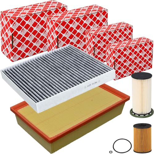 Febi Filter Inspektionspaket | 100468,(LX3502)+39048(LAK888)+47827(OX787D)+101652 passend für 1.6+2.0 Tdi Passat B8 Golf 7 5T