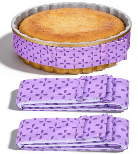 3 Pcs Cake Strips, Cotton Cake Dampening Strips, Cake Strips for Even Baking, Absorbent Protective Bands for Even Baking, Preventing Vault, Fit Homemade Cake Tins and Baking Pans