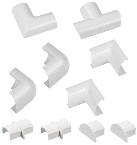 D-Line CLOAP3015W Mini Kabelkanal Clip-Over Verbindungsstücke Multipack, Aufsteckbare Verbindungsstücke, Verbinden Sie mehrere 30x15mm Kabelkanäle - 10-teiliges Kabelkanal Zubehör Set - Weiß