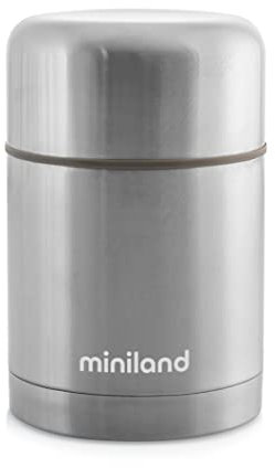 Miniland Baby Edelstahl Isolierbehälter 600ml für Babynahrung - STEEL FOOD THERMOS, metallic, 1 Anzahl, Steel