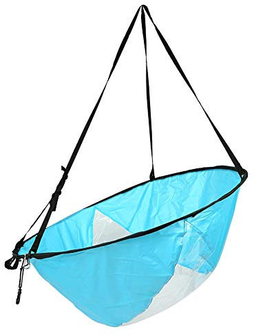 Faltbares Kajak-Segel, 3 Farben, tragbar, 108 cm, Windpaddel, Kajak-Segel-Set mit Aufbewahrungstasche und transparentem Fenster, geeignet für Kajaks, Kanus und aufblasbare Boote (blau)