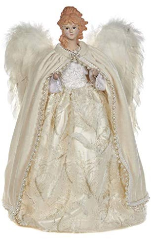 Goodwill Porzellan und Feder Creme und Weiß Tree Top Angel 41 Zentimeter