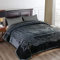 JML Fleecedecke, King-Size-Größe, schwere koreanische Nerzdecke, 200 x 240 cm, 4 kg, einlagig, weich und warm, Dicke Raschel-Bedruckte Nerzdecke für Herbst, Winter, Bett, Geschenke, Dunkelgrau