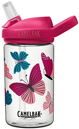 CAMELBAK Eddy+ Kids Bottle - Butterfly, 0.4L / Safe to Drink BPA Free Reusable Straw Sip Cup Boy Girl Infant Junior Children Child Water Juice Flask Eco Environmentally Friendly Plant Based Plastic
