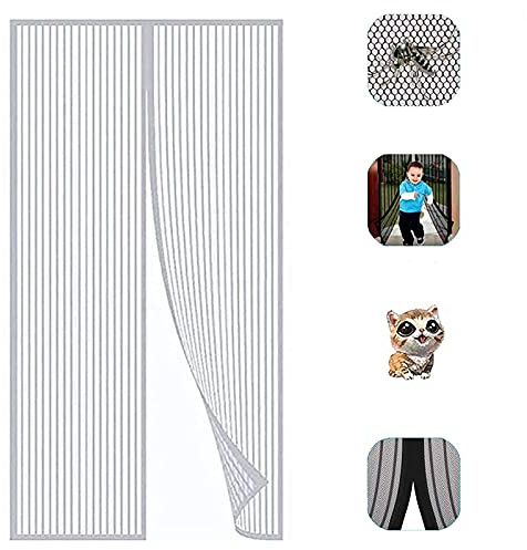 Magnétique Moustiquaire Porte, Rideau de Porte Anti-moustique, Fermeture Automatique Pour Couloirs Portes Patio Rideau Anti Moustique Bogues, Installation Facile Sans Outils