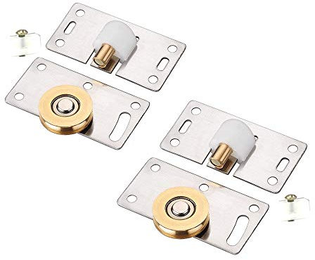 Lot de 2 roulettes coulissantes pour porte coulissante - Diamètre de la roue - Meubles de porte coulissante - Pour armoire, placard, fenêtre, portes coulissantes