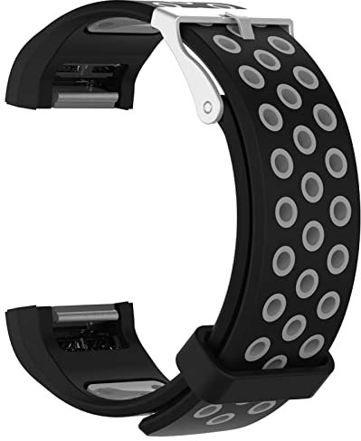 FEFD Strapazierfähiges Sport-Armband für Fitbit Charge 2 Charge2, modisches rundes Loch, zweifarbiges Silikonarmband, Ersatzarmband (Farbe: 4)