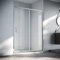 SIRHONA Porte de douche coulissante 140x185 cm Paroi douche en verre trempé sécurit Cabine de douche coulissante | Réglable