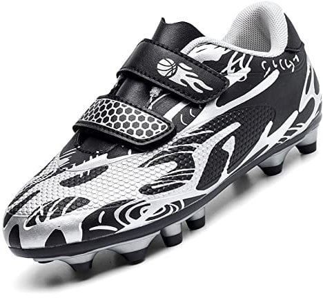Unitysow Fußballschuhe Jungen Professionelle Fussballschuhe Kinder Athletics Trainingsschuhe Sportschuhe Mädchen Outdoor Spikes Football Schuhe,Schwarz,Gr.33
