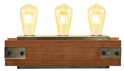 Lindby Tischlampe 'Nilaska' (Retro, Vintage, Antik) in Schwarz aus Metall u.a. für Wohnzimmer & Esszimmer (3 flammig, E27) - Holz Tischleuchte, Schreibtischlampe, Nachttischlampe, Wohnzimmerlampe