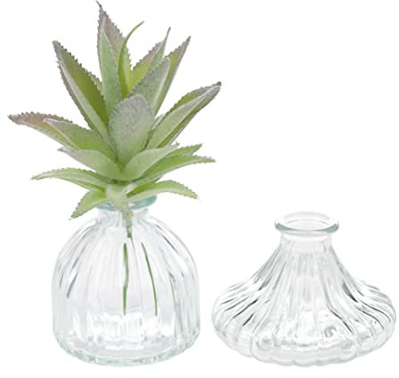 Nordstern Mini Vase 'Angri' Transparent 2er Set - Ø 8 x 9 cm | Ø 10 x 7 cm