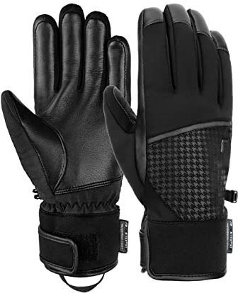 Reusch Mara R-tex XT avec dragonne et Membrane imperméable et Respirante, Gants de Ski et de Neige agréablement Chauds d'hiver, Noir, 7 Femme