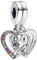 Femme Charms- Puzzle Heart Split Friendship Argent Sterling 925 Pendentif avec Zircon Cubique pour Bracelet