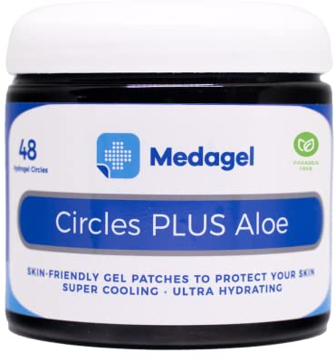 Medagel Circles Plus Aloe, Parabenfreie Hydrogel-Pads, Blasenprävention, sofortige Kühlung und beruhigende Linderung bei Stillschmerzen, Insektenstichen, Blasen, leichten Verbrennungen und Scheuern,