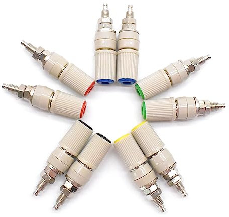 10Pcs High Current 4mm Banana Female Socket Binding Post Terminal Connector Adapter for 4mm Banana Plug Connectors Test Probe Conversion Amplifier Speaker 5 Colors