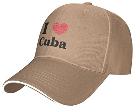 YINGD Baseball Cap I Love Cuba Sportmütze Verstellbare Sonnenhut Unisex für Damen und Herren Natur, natur, One size