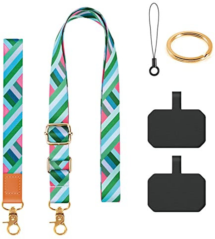 DGHYDZ Cell Phone Lanyard, Phone Lanyard Crossbody, Wrist Strap, lanyards for Keys, Universal Adjustable Shoulder Neck Straps for iPhone Case ID Badges and Most Smartphones (Multicolor-B)