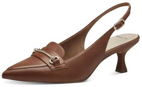 Tamaris Damen Sling Leder Stilettoabsatz; BROWN/braun; 38 EU
