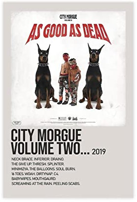 City Morgue Volume Two As Good As Dead Music Cover Poster Leinwand Poster Schlafzimmer Dekor Sport Landschaft Büro Zimmer Dekor Geschenk Rahmen Stil 08x12inch (20x30cm)
