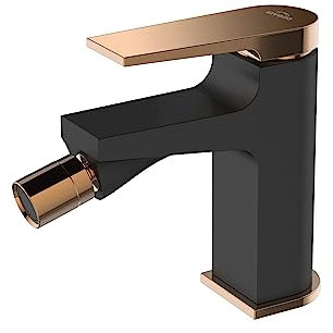 KOLMAN Bidetarmatur Bidetbatterie Schwarz-Gold MIDNIGHT Wasserhahn Bidetmischer Bidetbatterie
