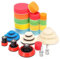 Bizcasa Drill Polishing Pads, 29 pcs Car Polishing Sponge and Pad Set, Wool Polishing Buffing Pad Kit with 2 x M14 Drill Adapters for Buffer/Drill Car Sanding, Polishing, Waxing, Sealing Glaze