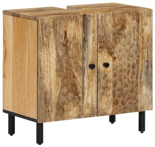 vidaXL Mobile Lavabo da Bagno 62x33x58cm in Legno Massello di Mango