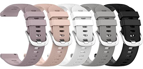 RuenTech Compatible avec Garmin Forerunner 165/245/645 Music, vivoactive 5/vivoactive 3/vivomove 3 Bracelet de rechange en silicone de 20 mm pour Garmin Venu SQ/Venu SQ 2/Venu 2 Plus