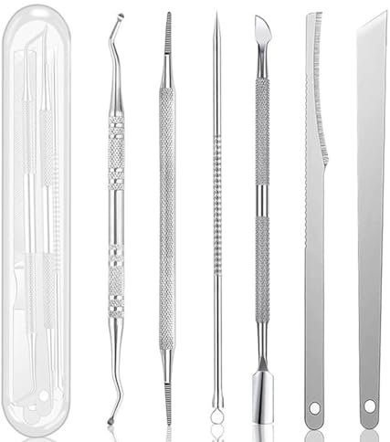 Zeayebsr Kit de eliminación de uñas encarnadas, Juego de 6 limas y levantadores de Acero Inoxidable, Tratamiento de manicura Debajo del Limpiador de uñas, Herramientas de pedicura