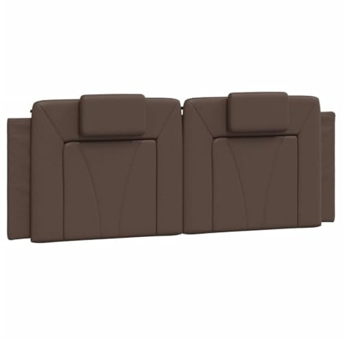 vidaXL Kissen für Kopfteil Viana, Rückenpolster Polster für Bettkopfteil, Rückenkissen Lesekissen Polsterkopfteil Wandkissen, Braun 140cm Kunstleder