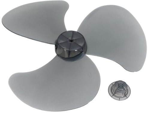 Hoja de ventilador de plástico de repuesto de 3 hojas con cubierta de tuerca para ventilador de pie para el hogar de 16 pulgadas, ventilador de mesa ventilador eléctrico accesorios (negro)