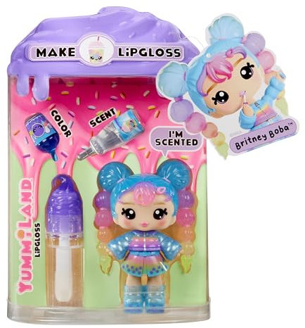 Yummiland Lip Gloss Doll - Britney Boba - Inklusive DIY Lipgloss-Set, Geeignet für Kinder ab 4 Jahren
