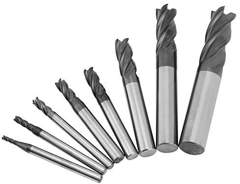 Juego de fresas de carburo de tungsteno de 12 mm, 8 piezas, 2 – 12 mm, 4 ranuras, juego de fresas de carburo de tungsteno