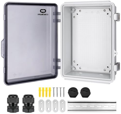 CHENGPI Wasserdichter Verteilerkasten für den Außenbereich,IP66 Abzweigkasten ABS Elektrisches Anschlusskästen,DIY Kunststoff Fall Verdrahtungs Schalter Box 250×350×150MM