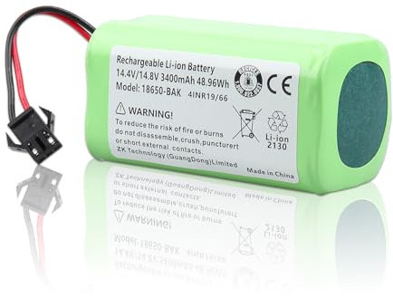 14.4V 3400mAh Ersatzakku für Eufy RoboVac 11 11S 11S MAX 12 15C 15C Max 25C Max 30 30C 30 Max 35C, für RoboVac G10 G20 G30 G35 G40 Hybrid, Li-Ion Akku für Tesvor X500, für Ecovacs Deebot N79 DN622