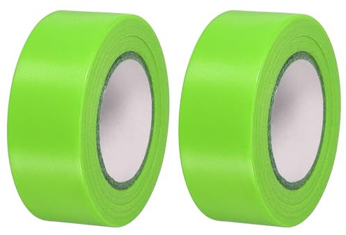 PATIKIL Nicht-Klebend Markierungsband 2.5cmx30m, 2 Stück PVC Neon-klebeband Leuchtklebeband Absperrband für Grenzen und gefährliche Bereiche, Grün