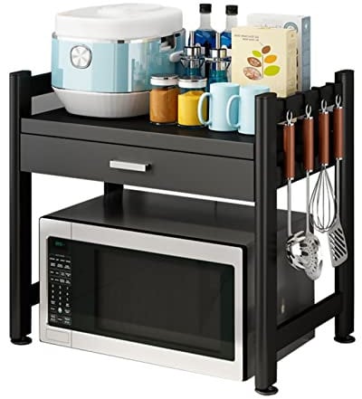 GUIXAN Support de Rangement pour Micro-Ondes, Support de Four à Micro-Ondes, Support de Cuisine pour Micro-Ondes, Petit Support de Rangement Moderne en métal Polyvalent, étagère sur Pied,