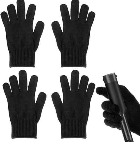 JIEYAO 4 Stück Professioneller Hitzebeständiger Handschuh für das Haarstyling,Hitzeschutz Handschuh Schwarz Hitzehandschuh Hitze Handschuhe für Lockenstab Lockenstäbe Glätteisen