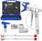 Kit di pistola airless 7 pezzi, pistola airless alta 3600 psi, con ugello protettivo e 517 ugelli reversibili, 2 aste di estensione e pistola a spruzzo rotante airless e alloggiamento