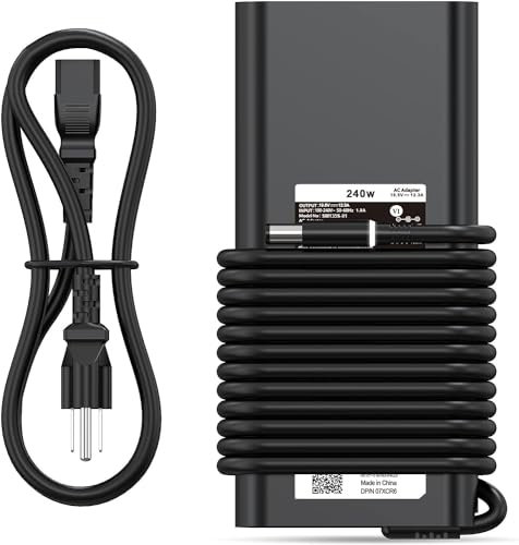 Caricabatterie per laptop da 240 W compatibile con Dell Precision 7710 7730 7520 cavo di alimentazione per computer portatile