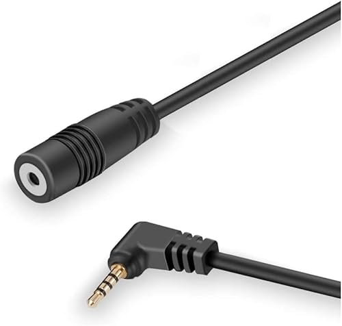 Black 2.5mm for DashCam Rear View Camera Extension Cable,90 Degree Backup Camera Extension Cord,Mirror Cam Extension Adapter Wire Compatible for 4Pin and 5Pin Reverse Cam (6Ft Thicker),Car Safety