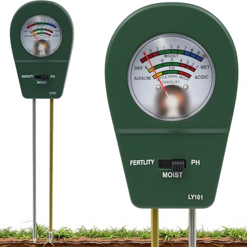 Misuratore del Suolo 3 in 1, Tester Terreno Multifunzionale per Fertilità/PH/umidità, Soil Tester Giardinaggio, Misuratore di Terreno per Giardino, Fattoria, Prato(Non Sono Necessarie Batterie)