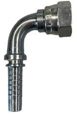 Raccordo Oleodinamico A 90° a Pressare Femmina 3/4 GAS, Tenuta Cono 60°, per Tubo da 3/4