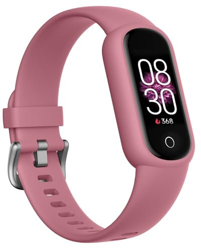 TOOBUR Montre Connectée Femme Homme, Bracelet Connecté avec Podomètre, 14 Sports, Cardiofrequencemètre, Étanche IP68, Surveillance du Sommeil, Calories, Smartwatch avec iOS et Android, Rose Perroquet