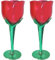 Glixoft Copa De Vino con Forma De Rosa, Galvanizada, Elegante Copa De Vino Tinto con Diseño Floral para Bodas Y Fiestas, Reutilizable, Resistente a Roturas, para Interiores Y Cócteles.