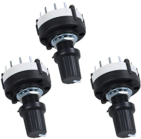 Uikdjgu 3X 3P4T 3 4 Posiciones Interruptor Giratorio de Banda de Oblea Simple con Perilla
